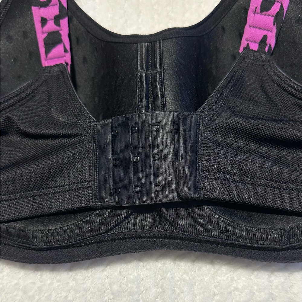 Lane Bryant LIVI Active Max Support Underwire Purple/Black Leopard Sports Bra - Picture 6 of 8